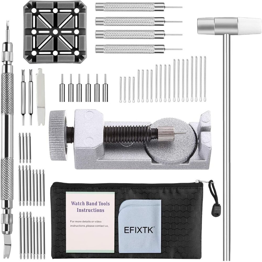 Watch Band Strap Link Pins Remover Repair Tool,24 in 1 Kit with 6 Extra Tips Rep